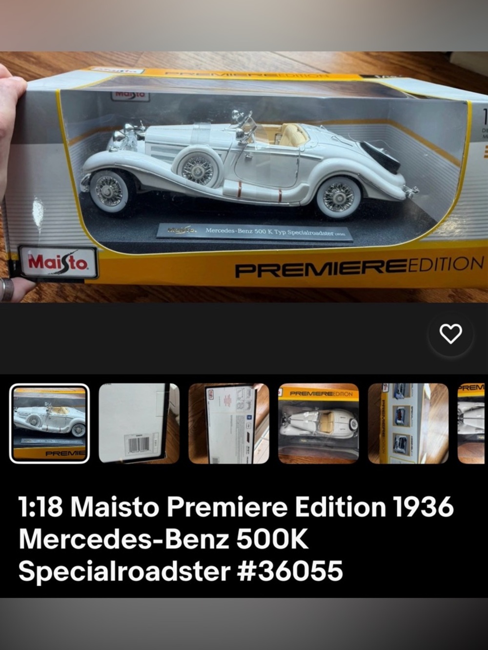 Maisto Premiere Edition 1936 Mercedes-Benz 500K Specialroadster Diecast Model